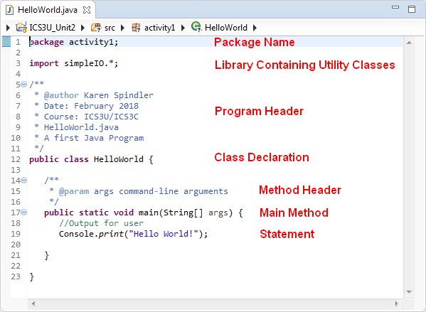A first Java Application